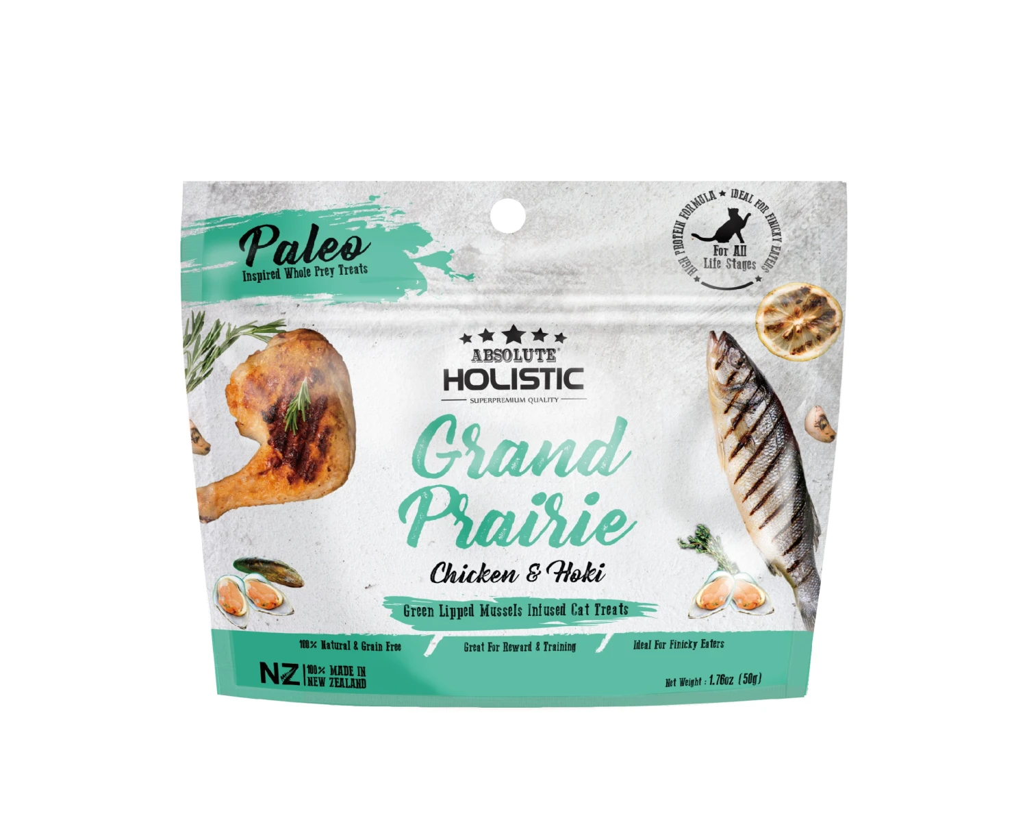 Absolute Holistic Air Dried Cat Treats Grand Prairie Chicken & Hoki 50g 3 Absolute Holistic Air Dried Cat Treats Grand Prairie Chicken & Hoki 50g