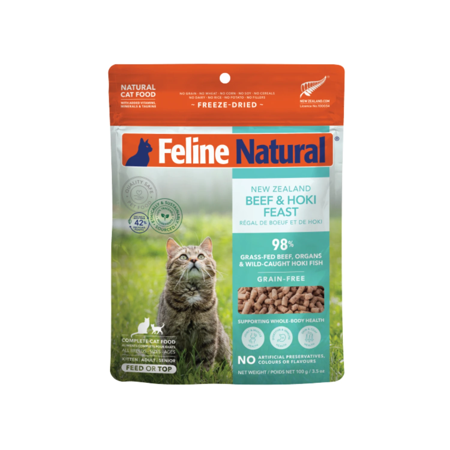 Feline Natural Grain Free Freeze Dried Cat Food Beef & Hoki 3 Feline Natural Grain Free Freeze Dried Cat Food Beef & Hoki