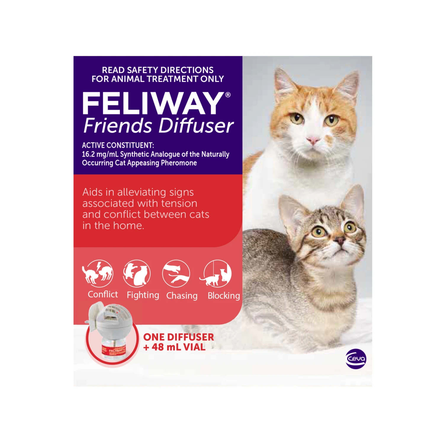 CEVA Feliway Friends Diffuser & Refill 48ml 3 CEVA Feliway Friends Diffuser & Refill 48ml