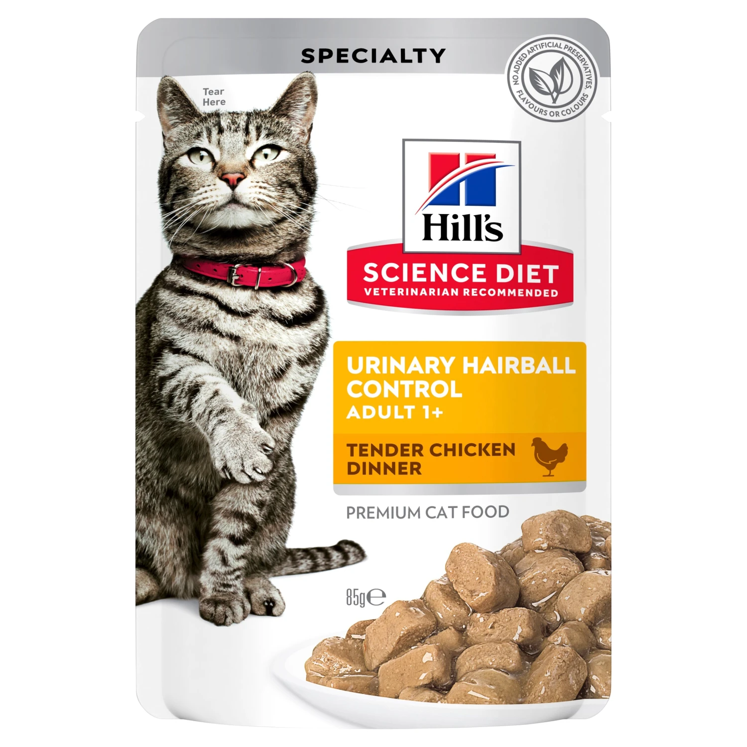 Hill's Science Diet Adult Urinary Hairball Control Chicken Pouch Cat Food 85g X 12 3 Hill's Science Diet Adult Urinary Hairball Control Chicken Pouch Cat Food 85g X 12