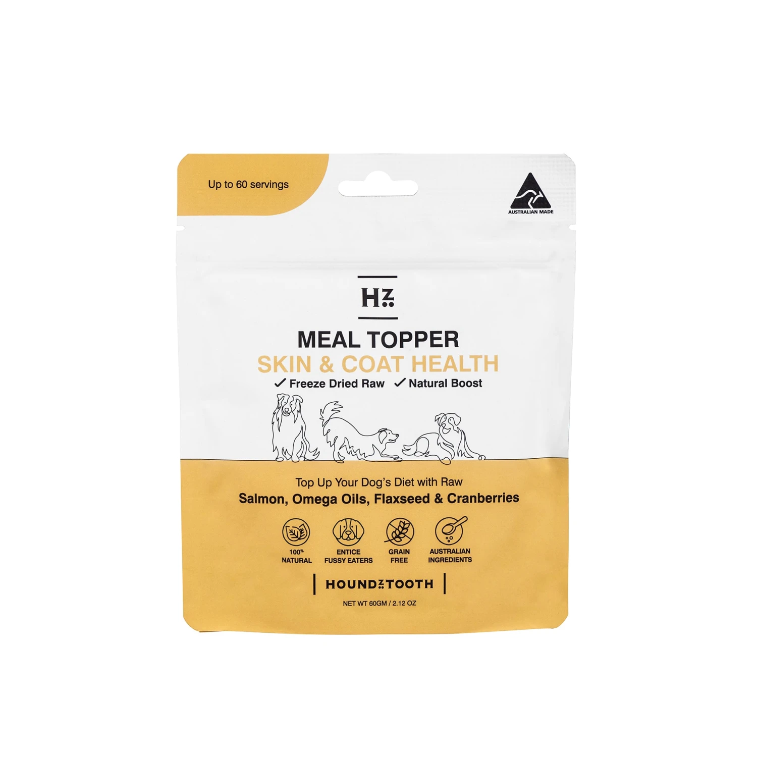 Houndztooth Raw Boost Meal Dog Topper Skin And Coat Health 60g 3 Houndztooth Raw Boost Meal Dog Topper Skin And Coat Health 60g