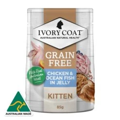 Ivory Coat Grain Free Kitten Chicken & Fish In Jelly Cat Wet Food 85g X 12