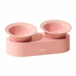 Makesure Jingle 2 In 1 Ceramic Pet Bowl Pink