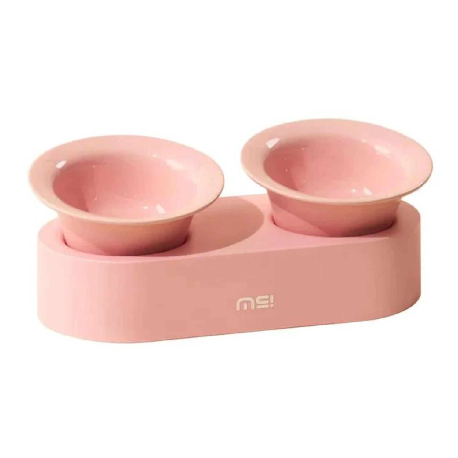 Makesure Jingle 2 In 1 Ceramic Pet Bowl Pink 3 Makesure Jingle 2 In 1 Ceramic Pet Bowl Pink