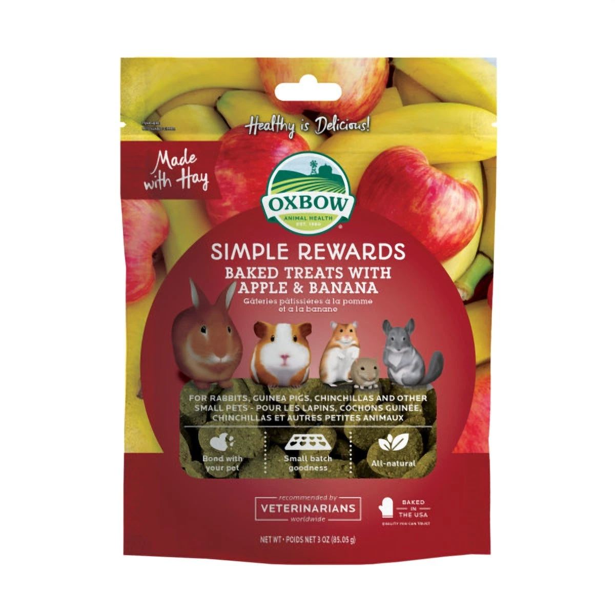 Oxbow Simple Rewards Apple & Banana Treats 85g 3 Oxbow Simple Rewards Apple & Banana Treats 85g