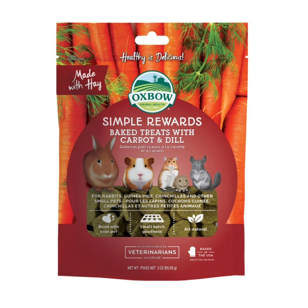 Oxbow Simple Rewards Carrot & Dill Treats 85g 3 Oxbow Simple Rewards Carrot & Dill Treats 85g
