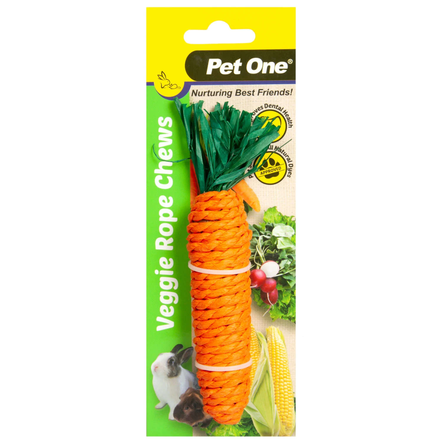 Pet One Small Animal Veggie Rope Chew Carrot Medium 3 Pet One Small Animal Veggie Rope Chew Carrot Medium