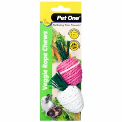 Pet One Small Animal Veggie Rope Chews Radishes White & Pink Small 2pk
