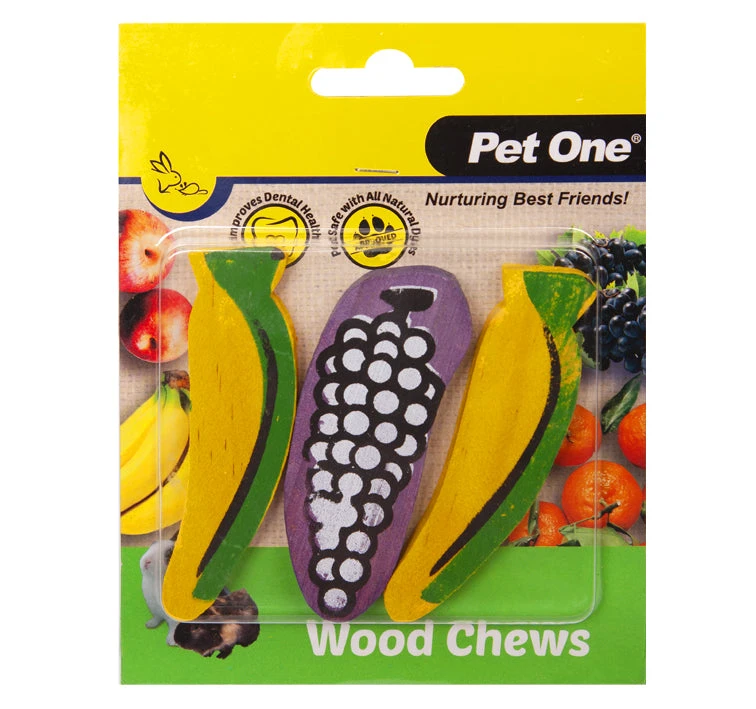 Pet One Wood Chews For Small Animals Medium 3pk 3 Pet One Wood Chews For Small Animals Medium 3pk