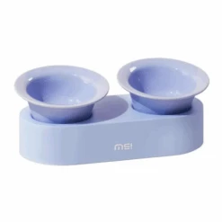 Makesure Jingle 2 In 1 Ceramic Pet Bowl Blue