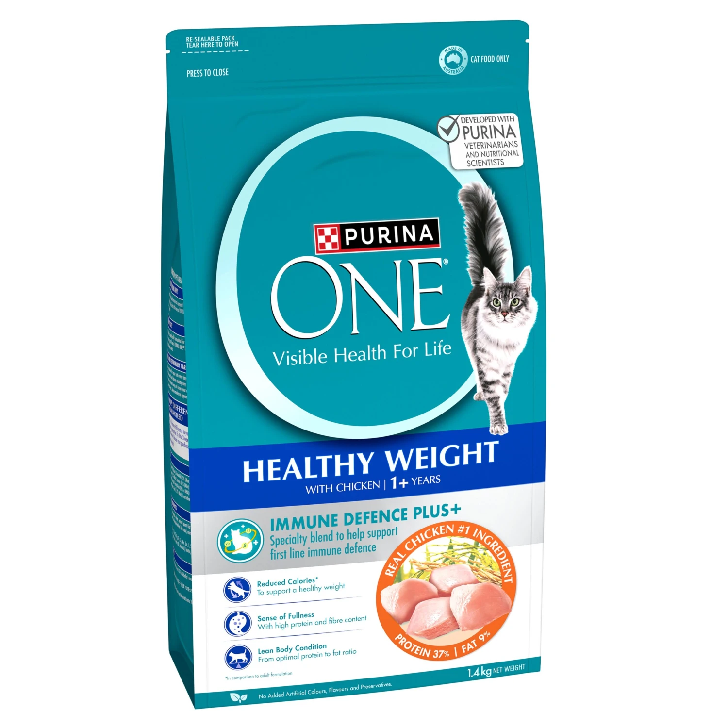 Purina ONE Healthy Weight With Chicken Adult Dry Cat Food 1.4kg 3 Purina ONE Healthy Weight With Chicken Adult Dry Cat Food 1.4kg