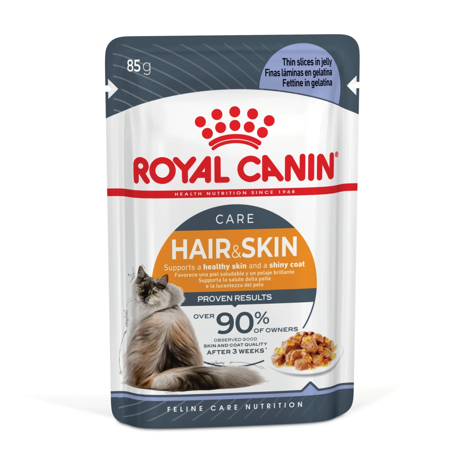 Royal Canin Hair & Skin Care Jelly Adult Wet Cat Food Pouches 85g X 12 3 Royal Canin Hair & Skin Care Jelly Adult Wet Cat Food Pouches 85g X 12