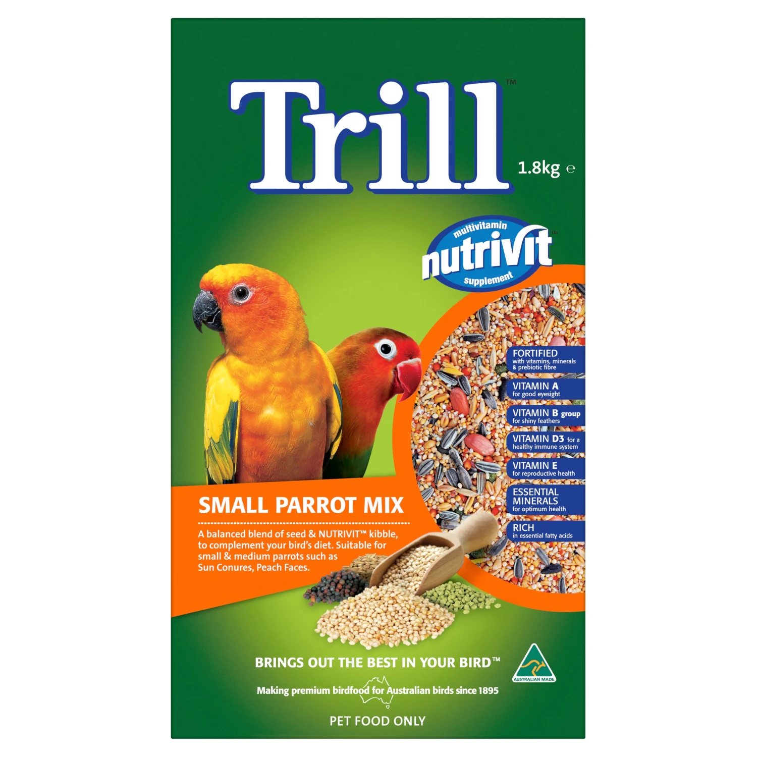 Trill Small Parrot Mix 1.8kg 3 Trill Small Parrot Mix 1.8kg