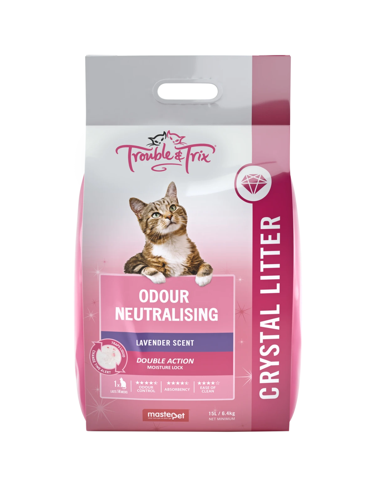Trouble And Trix Odour Neutralising Lavender Crystal Cat Litter 15L 3 Trouble And Trix Odour Neutralising Lavender Crystal Cat Litter 15L