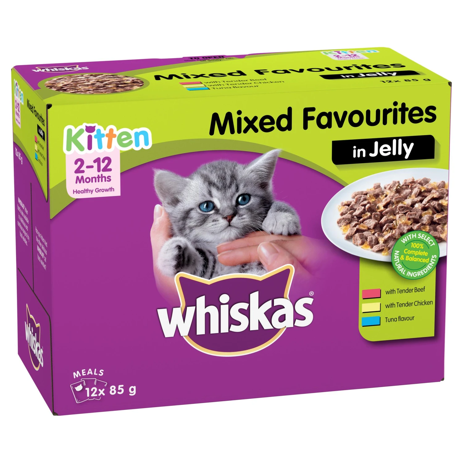 Whiskas Favourites Kitten Mixed Favourites In Jelly 85g X 12 3 Whiskas Favourites Kitten Mixed Favourites In Jelly 85g X 12