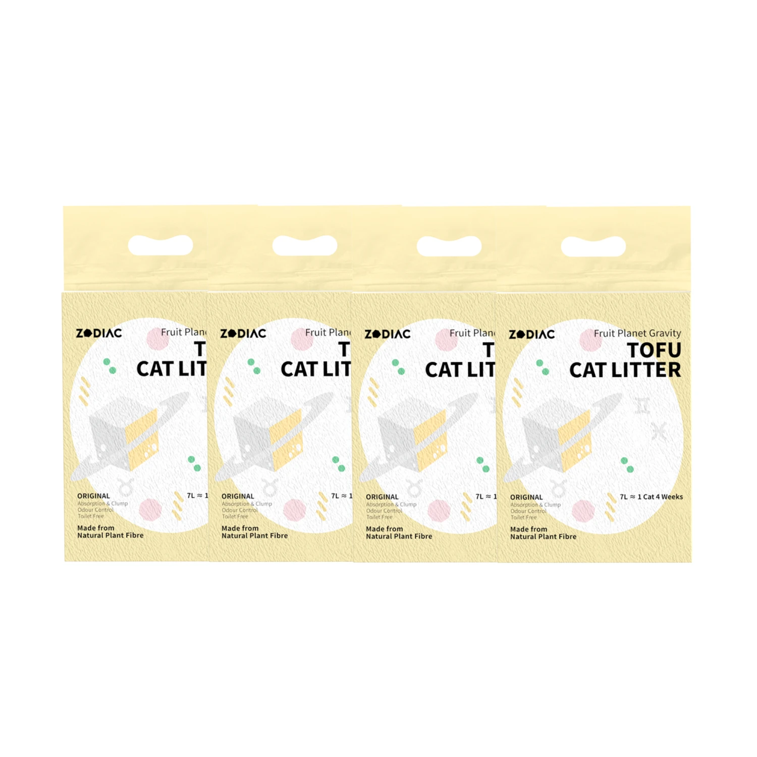 ZODIAC Fruity Tofu Original Cat Litter 2.5kg X 4 3 ZODIAC Fruity Tofu Original Cat Litter 2.5kg X 4