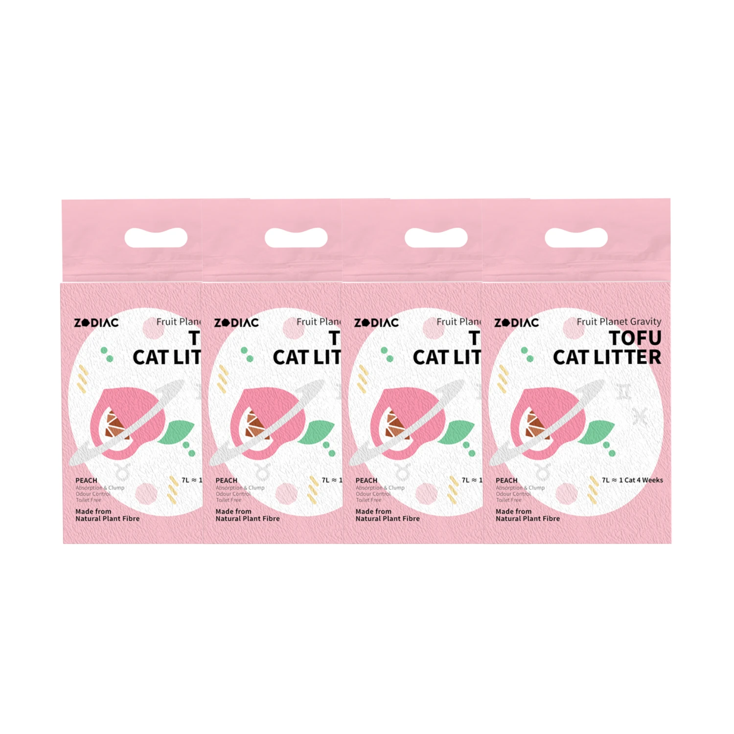 ZODIAC Fruity Tofu Peach Cat Litter 2.5kg X 4 3 ZODIAC Fruity Tofu Peach Cat Litter 2.5kg X 4