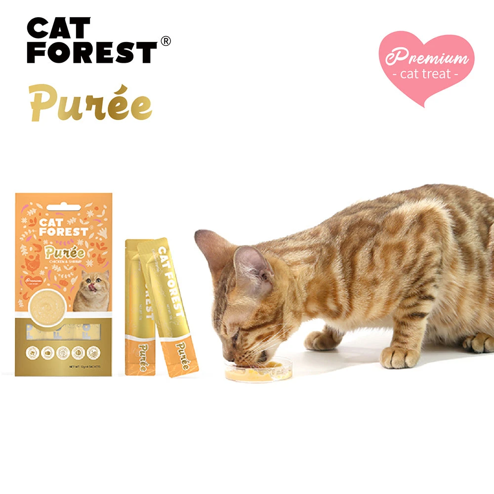 CAT FOREST Puree Chicken With Shrimp Cat Treats 12g X 4 4 CAT FOREST Puree Chicken With Shrimp Cat Treats 12g X 4 - Image 2