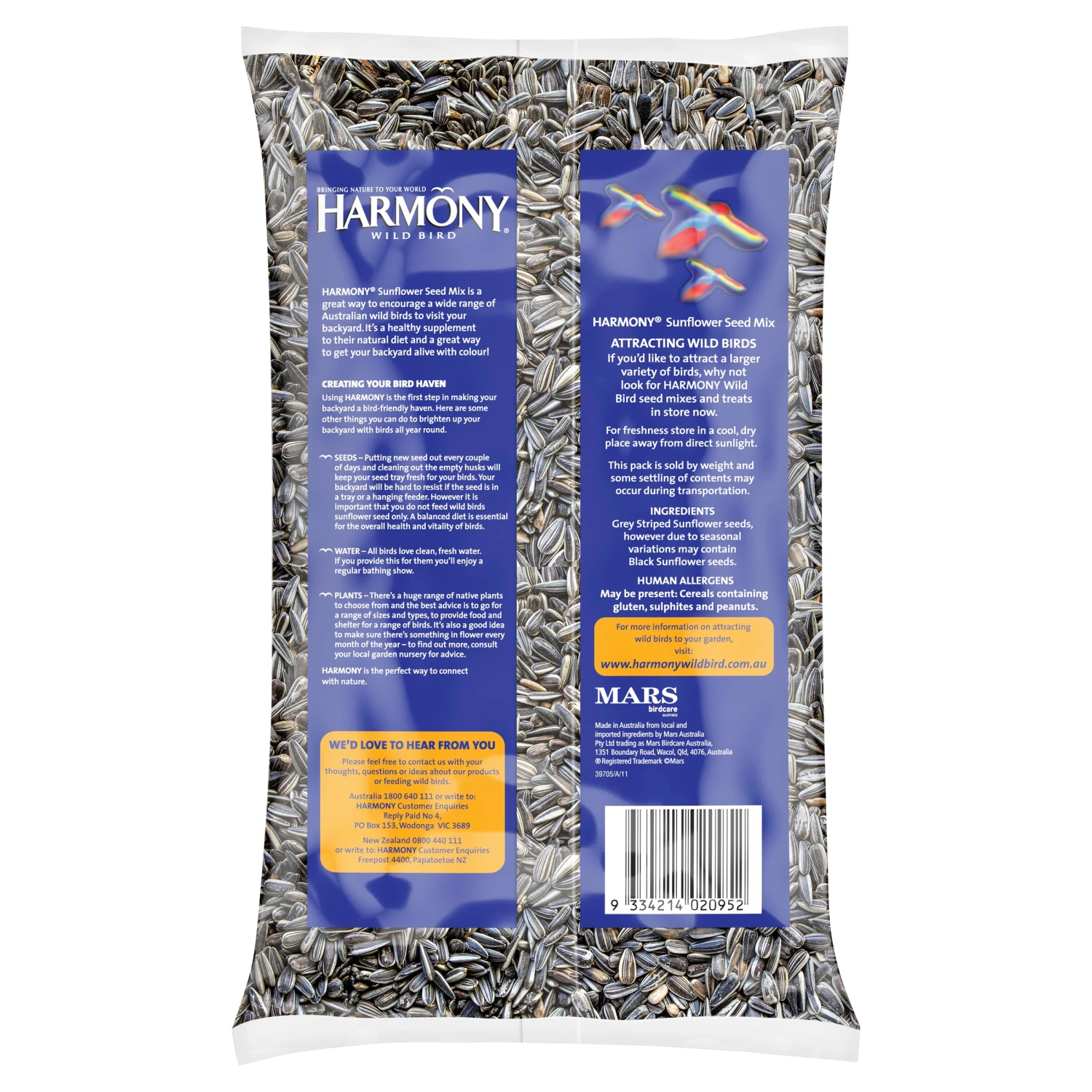 Harmony Sunflower Seed Mix 1.5kg 4 Harmony Sunflower Seed Mix 1.5kg - Image 2