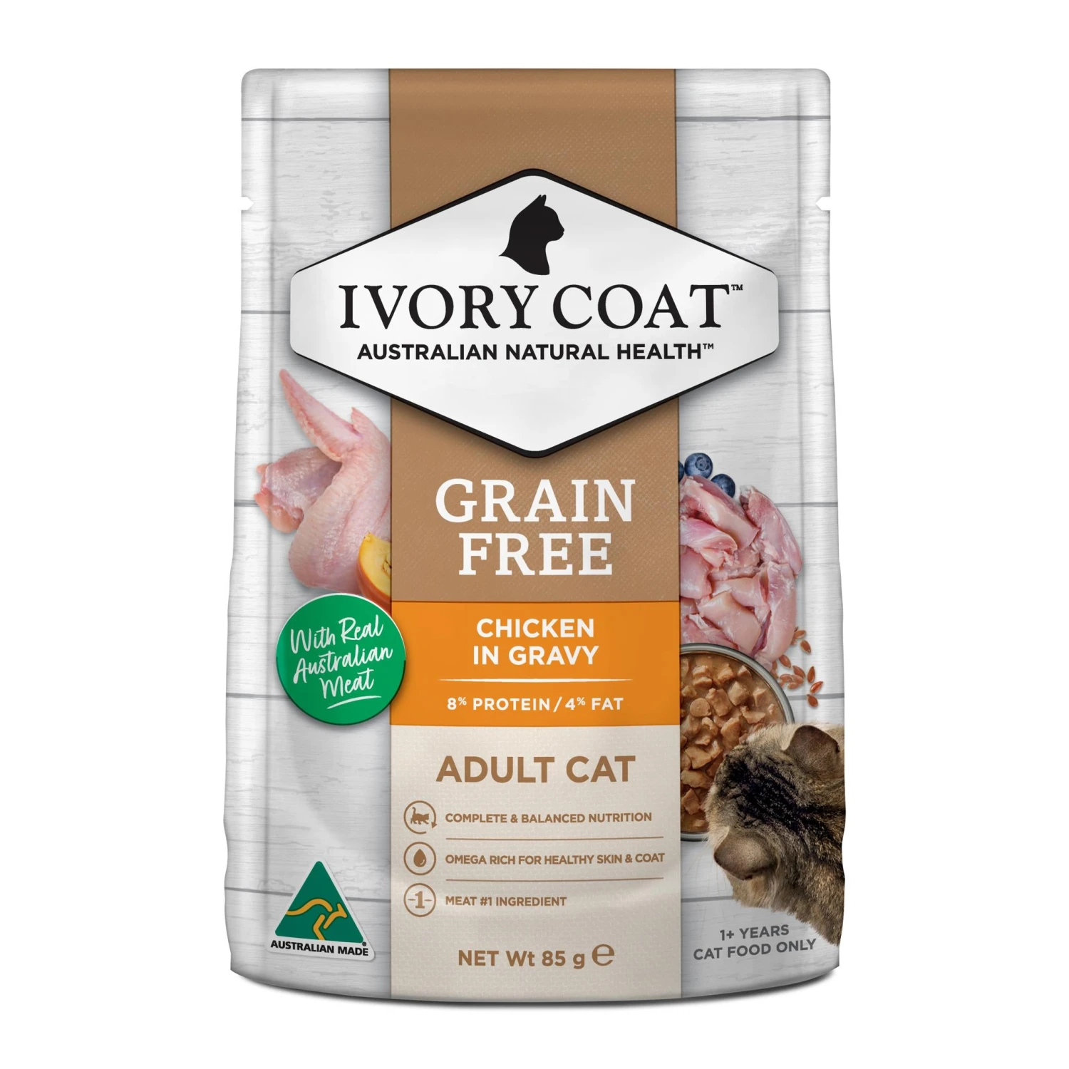 Ivory Coat Grain Free Adult Chicken Gravy Cat Wet Food 85g X 12 4 Ivory Coat Grain Free Adult Chicken Gravy Cat Wet Food 85g X 12 - Image 2