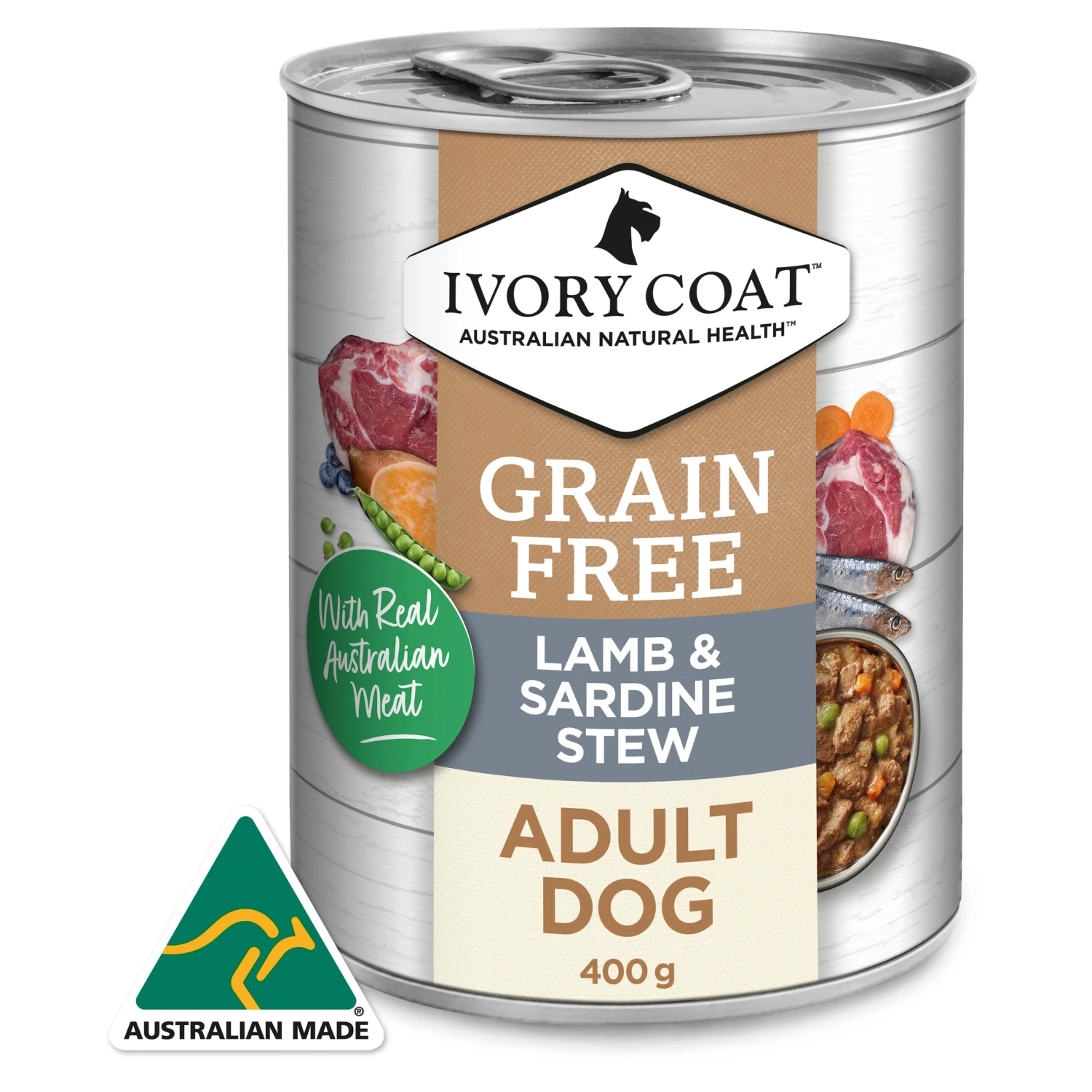Ivory Coat Adult Grain Free Lamb & Sardine Stew Dog Wet Food 400g X 12 4 Ivory Coat Adult Grain Free Lamb & Sardine Stew Dog Wet Food 400g X 12 - Image 2