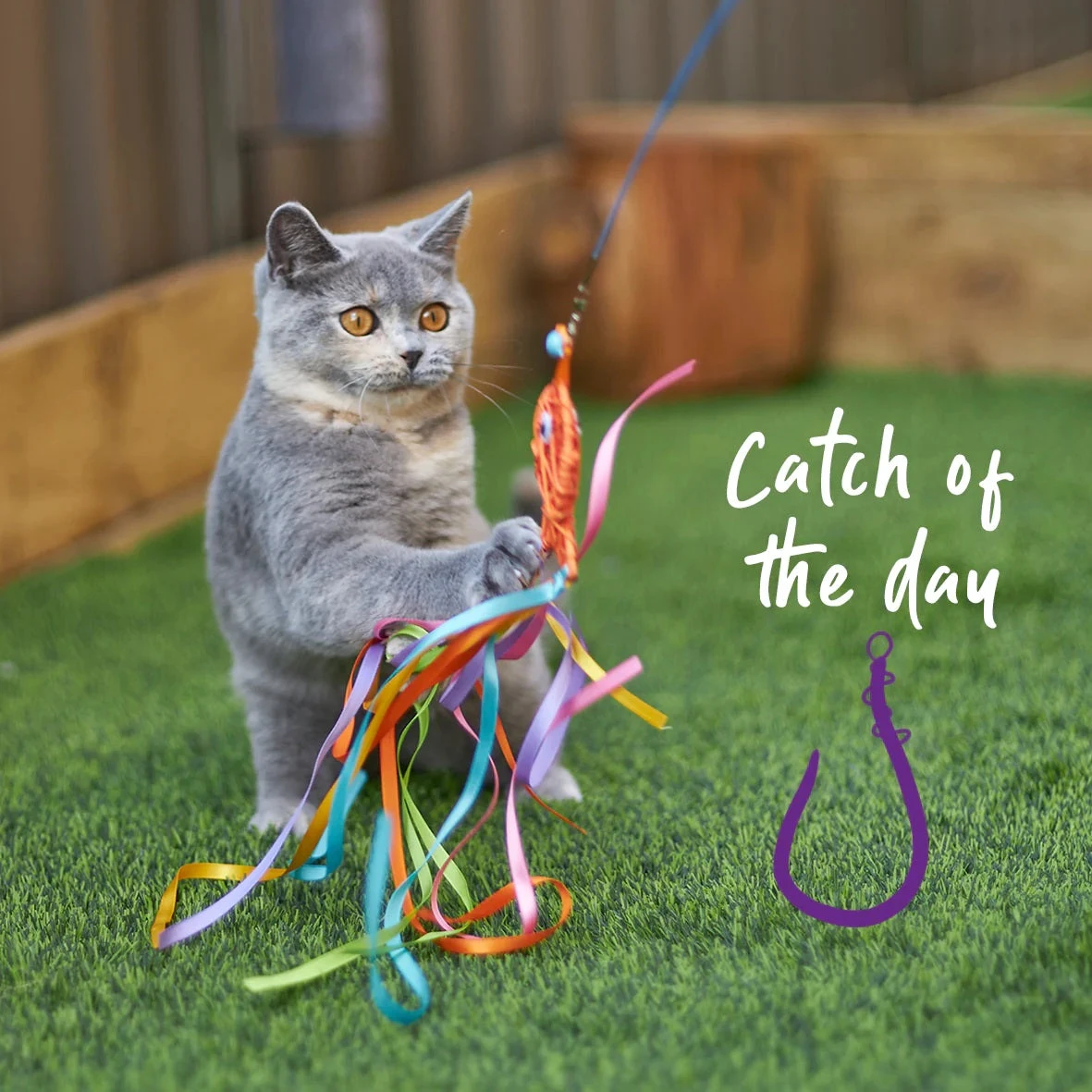 Kazoo Streamer Fish Wand Cat Toy 4 Kazoo Streamer Fish Wand Cat Toy - Image 2