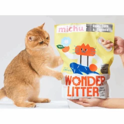 Michu Wonder Plant Based Cat Litter Unscented 2.5kg -Pet Supplies Shop 1 michu wonder plant based cat litter unscented 2 5kg