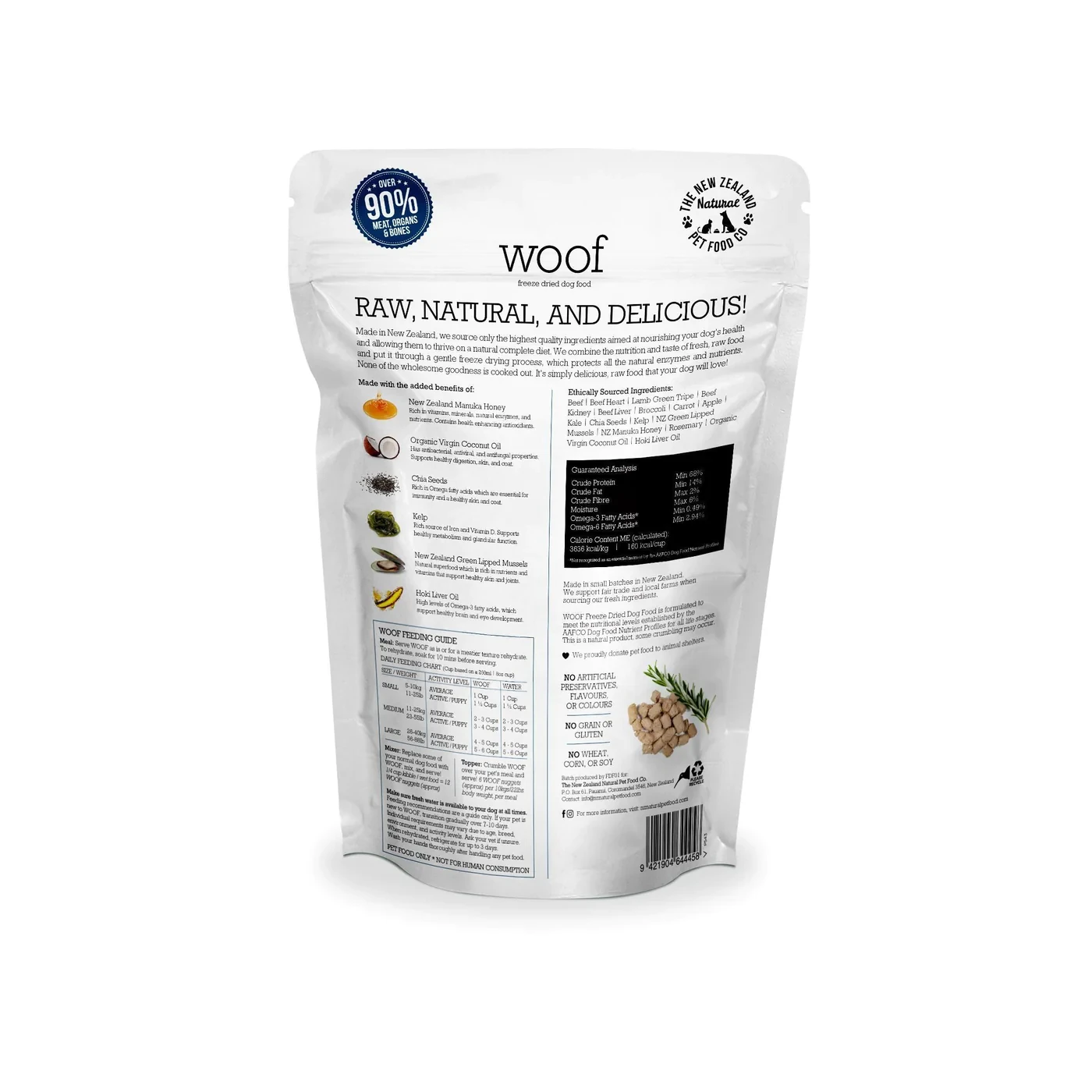 New Zealand Naturals Woof Freeze Dried Dog Treat Beef 50g 4 New Zealand Naturals Woof Freeze Dried Dog Treat Beef 50g - Image 2