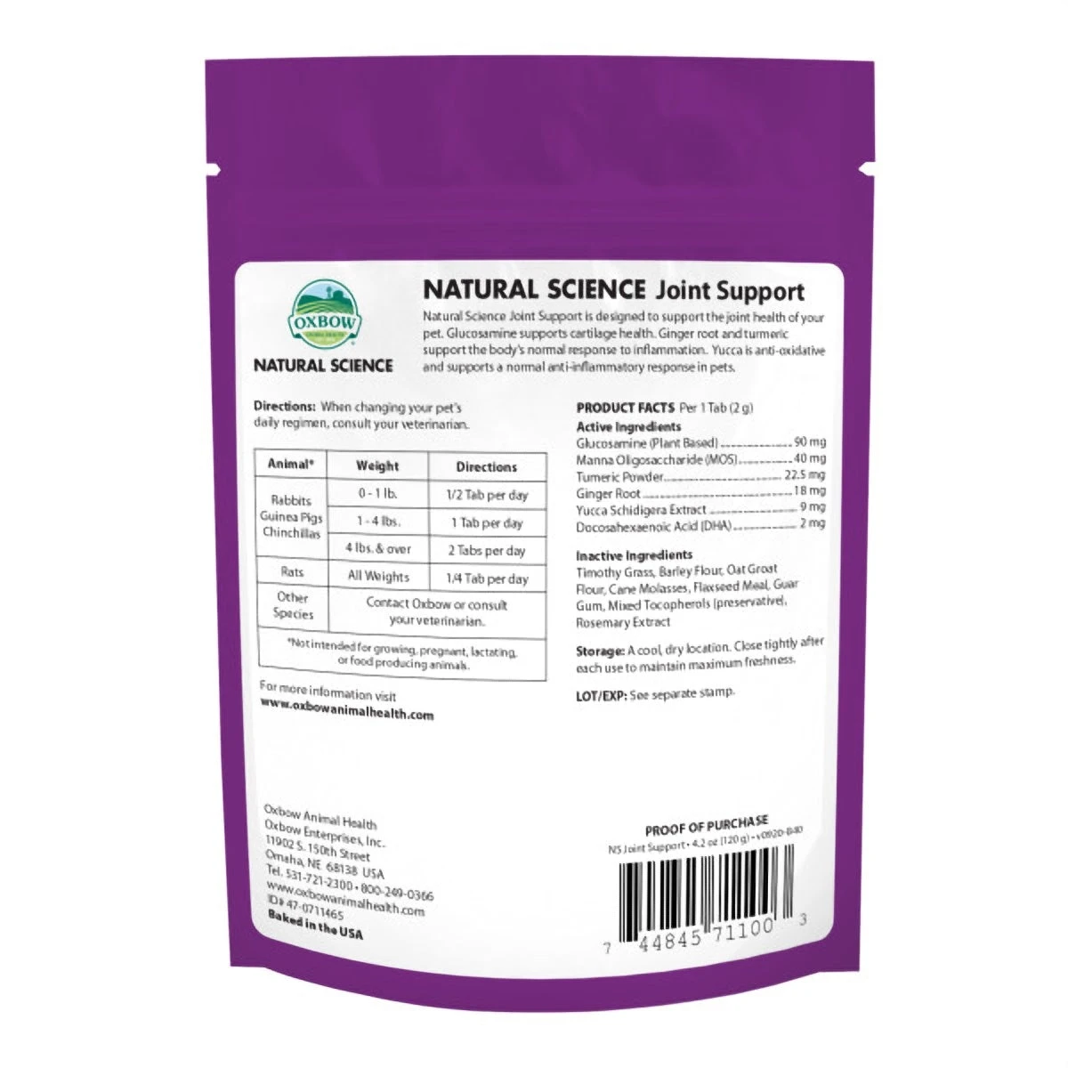 Oxbow Natural Science Joint Supplement 120g 4 Oxbow Natural Science Joint Supplement 120g - Image 2