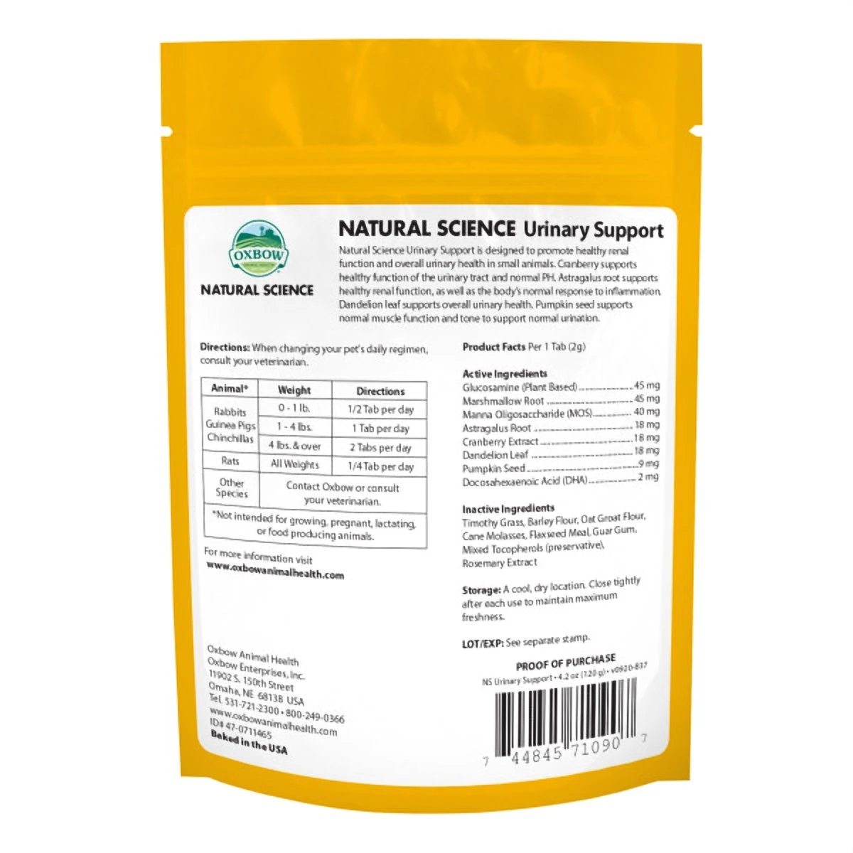 Oxbow Natural Science Urinary Supplement 120g 4 Oxbow Natural Science Urinary Supplement 120g - Image 2