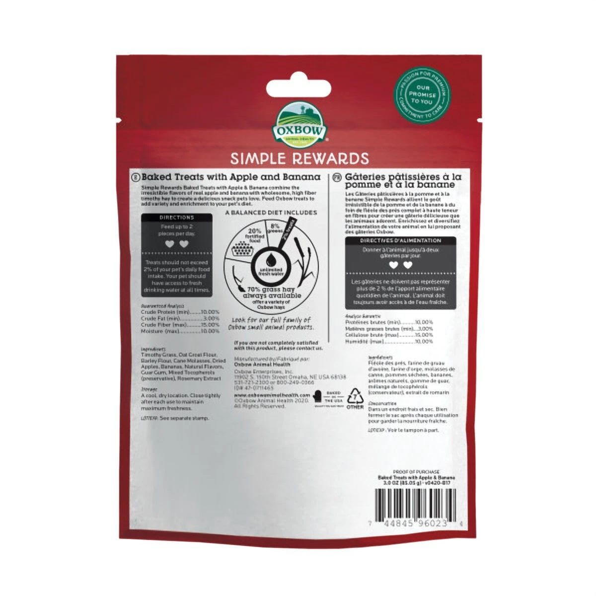 Oxbow Simple Rewards Apple & Banana Treats 85g 4 Oxbow Simple Rewards Apple & Banana Treats 85g - Image 2