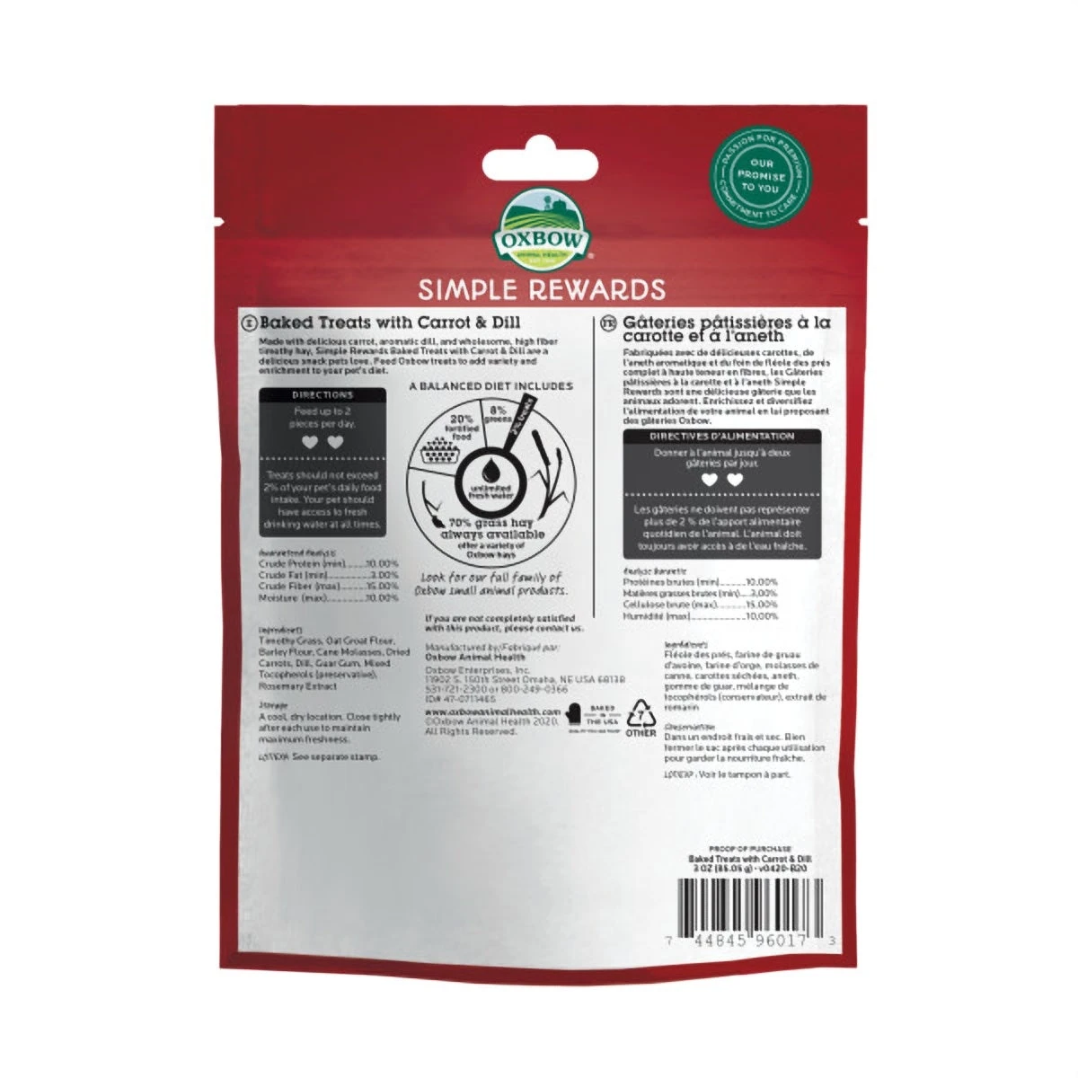 Oxbow Simple Rewards Carrot & Dill Treats 85g 4 Oxbow Simple Rewards Carrot & Dill Treats 85g - Image 2