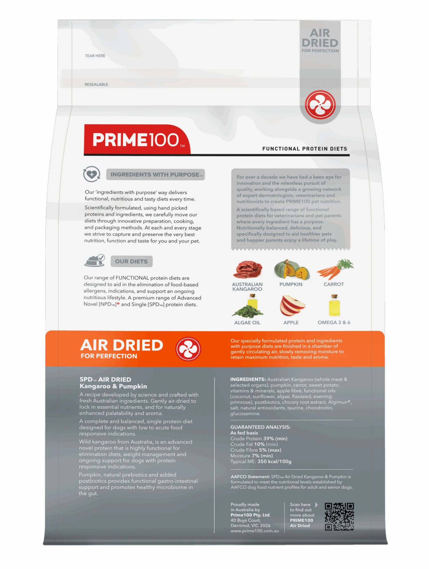 Prime100 Air Dried Dog Food Kangaroo & Pumpkin 12 Prime100 Air Dried Dog Food Kangaroo & Pumpkin - Image 10