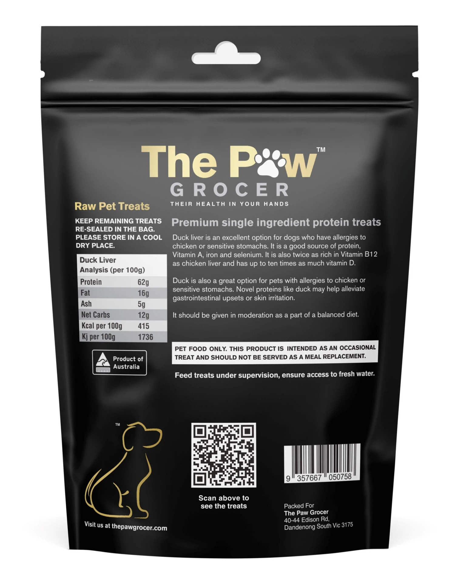 The Paw Grocer Black Label Dog And Cat Treat Duck Liver 72g 4 The Paw Grocer Black Label Dog And Cat Treat Duck Liver 72g - Image 2