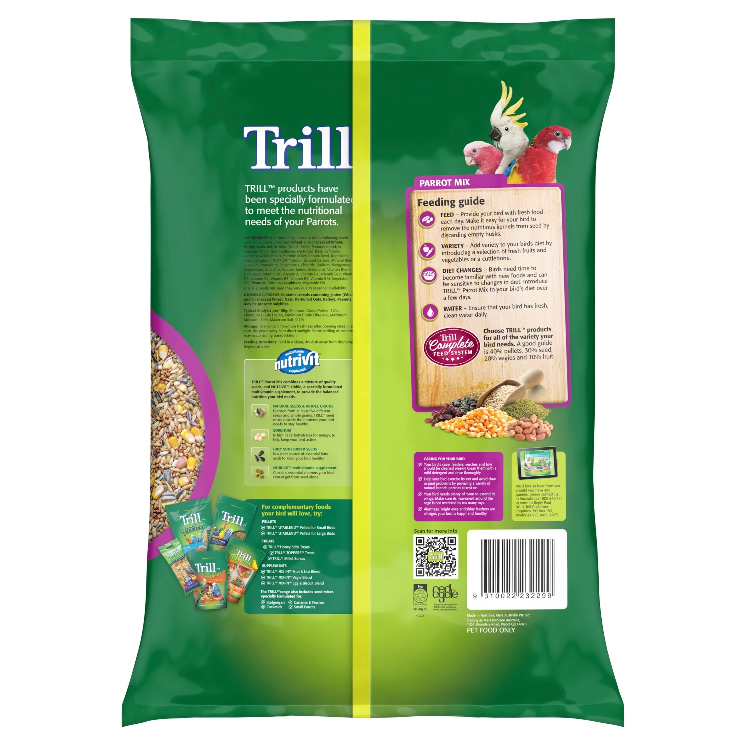 Trill Parrot Mix 10kg 4 Trill Parrot Mix 10kg - Image 2