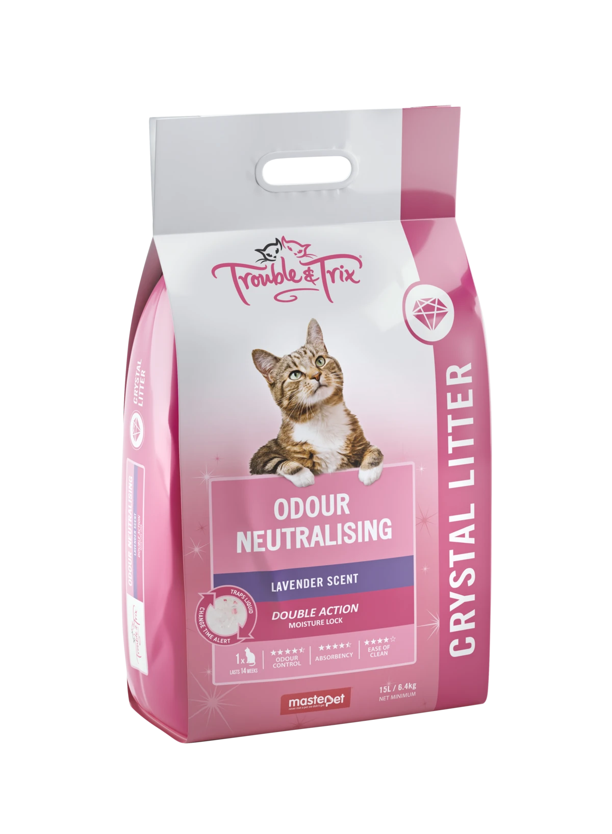 Trouble And Trix Odour Neutralising Lavender Crystal Cat Litter 15L 4 Trouble And Trix Odour Neutralising Lavender Crystal Cat Litter 15L - Image 2