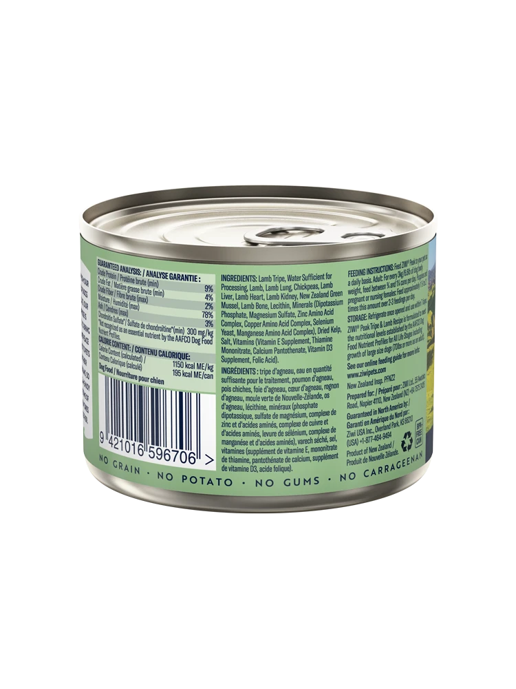 Ziwi Peak Dog Can Food Tripe & Lamb 4 Ziwi Peak Dog Can Food Tripe & Lamb - Image 2