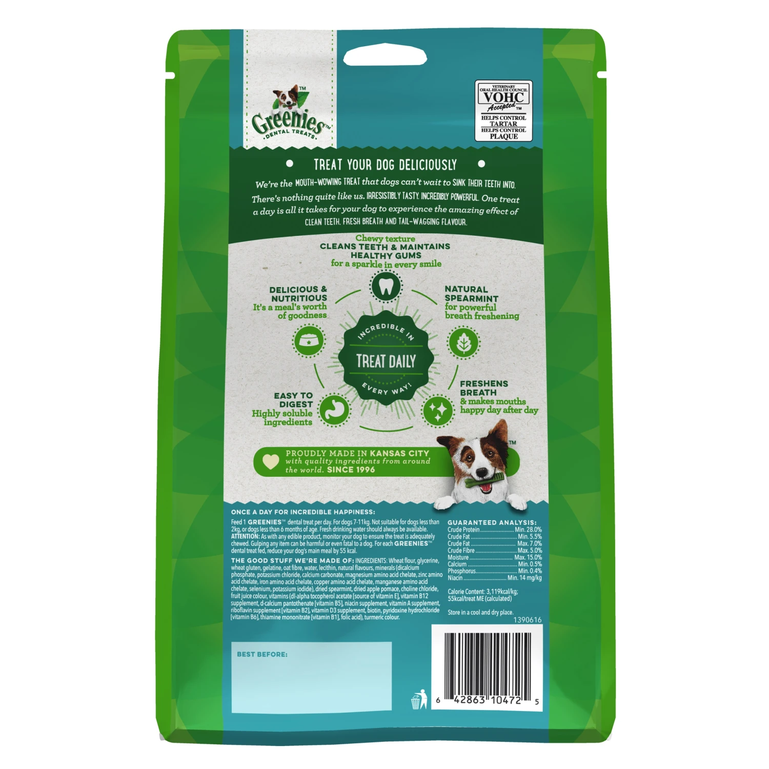 Greenies Dog Fresh Mint Dental Health Treats For Petite Dogs 340g 4 Greenies Dog Fresh Mint Dental Health Treats For Petite Dogs 340g - Image 2