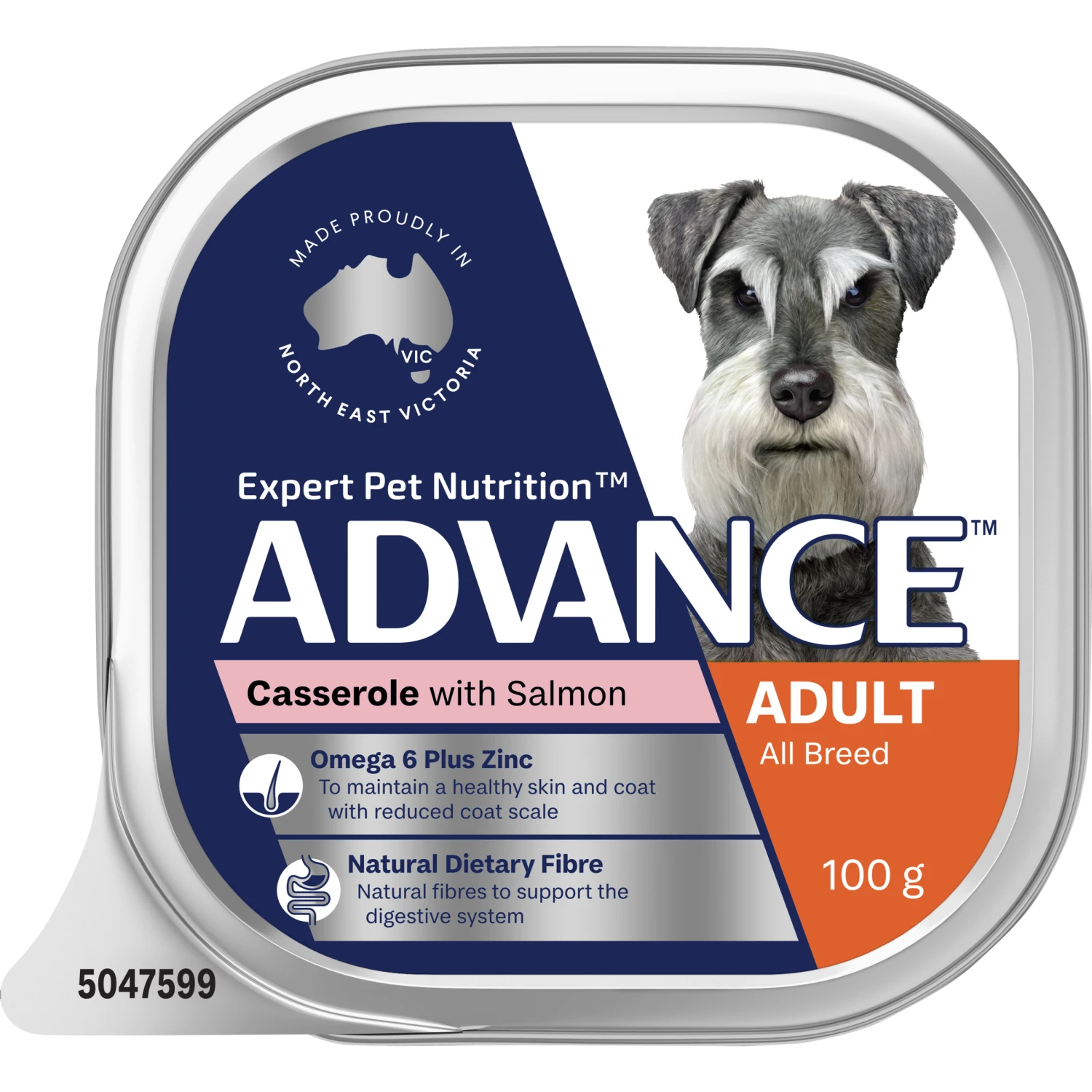 Advance Casserole With Salmon All Breed Adult Wet Dog Food Tray 100g X 12 4 Advance Casserole With Salmon All Breed Adult Wet Dog Food Tray 100g X 12 - Image 2