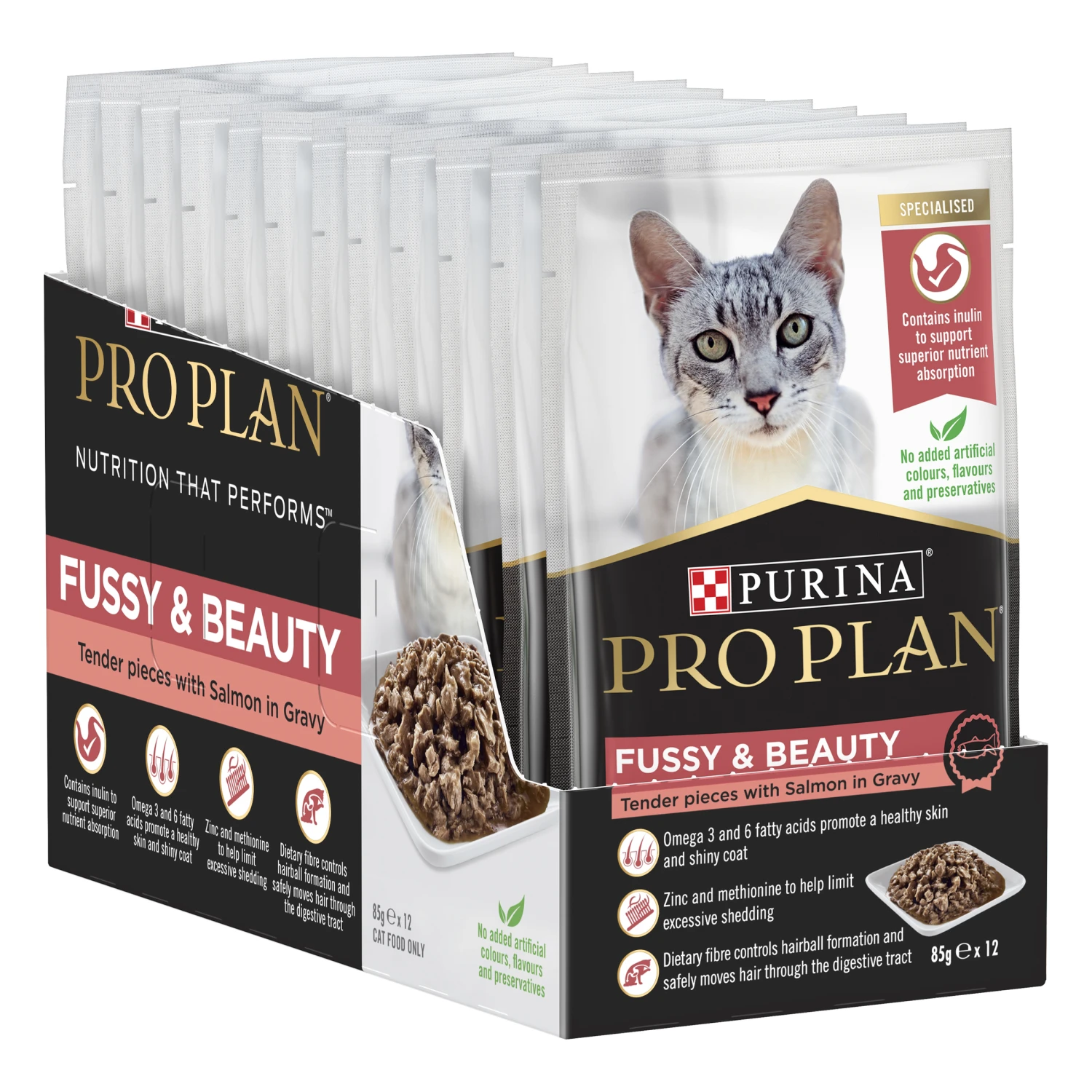 Pro Plan Fussy And Beauty Salmon Adult Wet Cat Food Pouches 85g X 12 6 Pro Plan Fussy And Beauty Salmon Adult Wet Cat Food Pouches 85g X 12 - Image 4