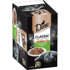 Dine Classic Slices With Succulent Chicken Multipack Wet Cat Food 85g X 7