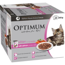Optimum Kitten With Salmon Chunks In Jelly Wet Cat Food 85g X 24