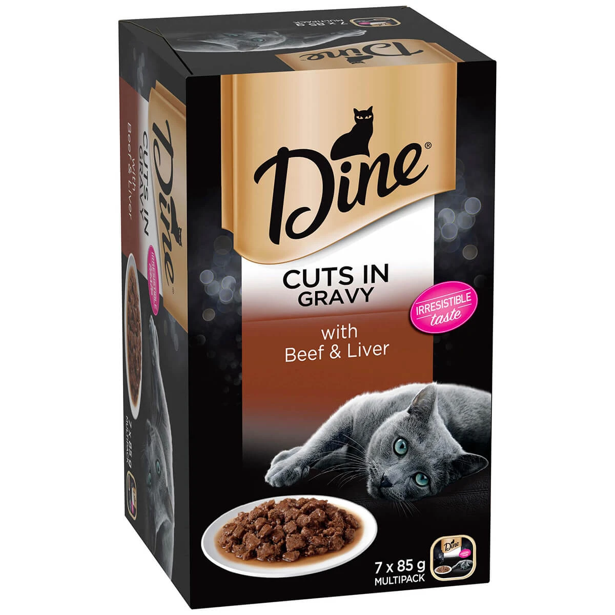 Dine Classic Cuts In Gravy With Beef And Liver Multipack Wet Cat Food 85g X 7 2 Dine Classic Cuts In Gravy With Beef And Liver Multipack Wet Cat Food 85g X 7