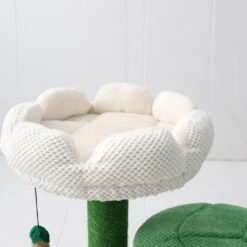 CATIO Camelia Flower 2 Level Cat Scratching Tree White -Pet Supplies Shop 2 catio camelia flower 2 level cat scratching tree white