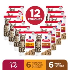 Hill's Science Diet Adult Poultry Selection Variety Pouches Wet Cat Food 12pk 12 Hill's Science Diet Adult Poultry Selection Variety Pouches Wet Cat Food 12pk -Pet Supplies Shop 2 hills science diet adult poultry selection variety pouches wet cat food 12pk