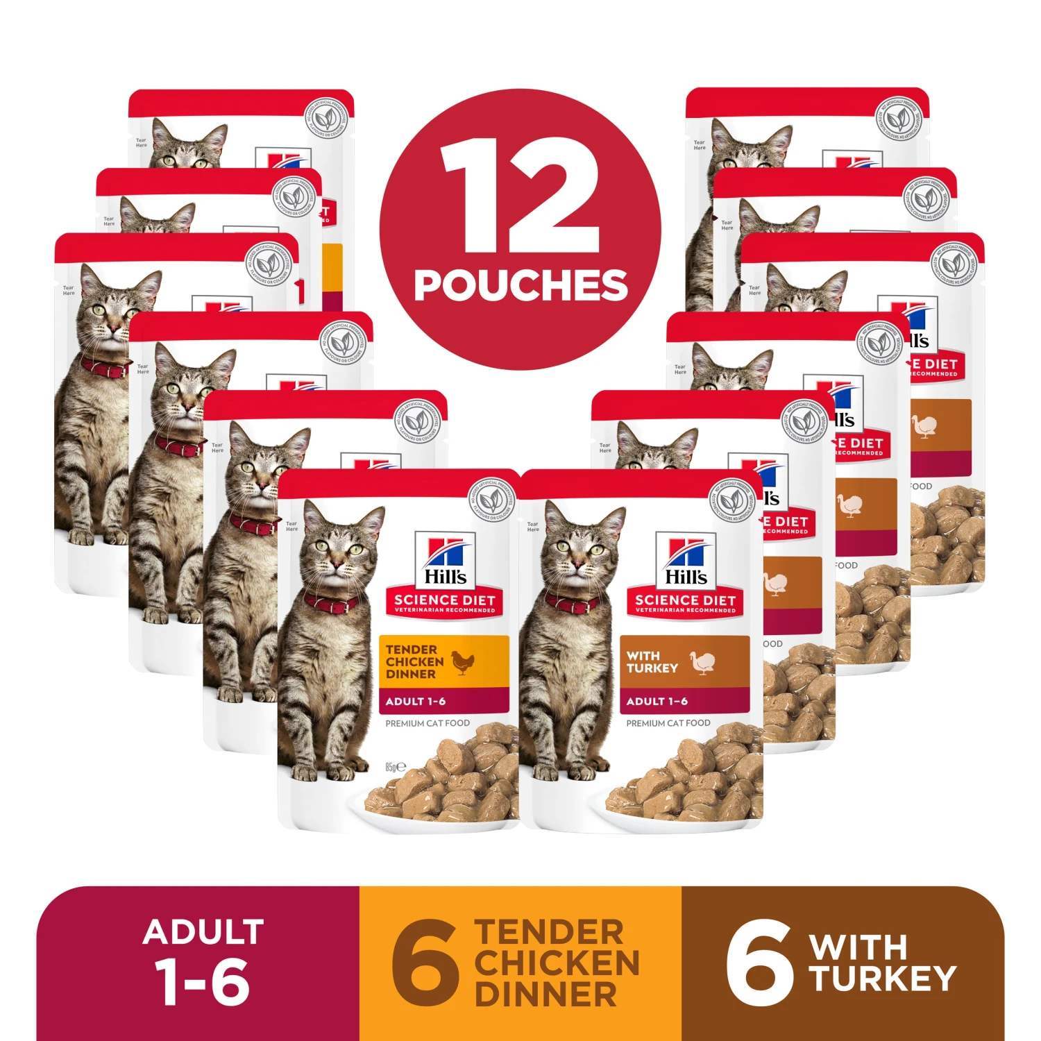 Hill's Science Diet Adult Poultry Selection Variety Pouches Wet Cat Food 12pk 5 Hill's Science Diet Adult Poultry Selection Variety Pouches Wet Cat Food 12pk - Image 3