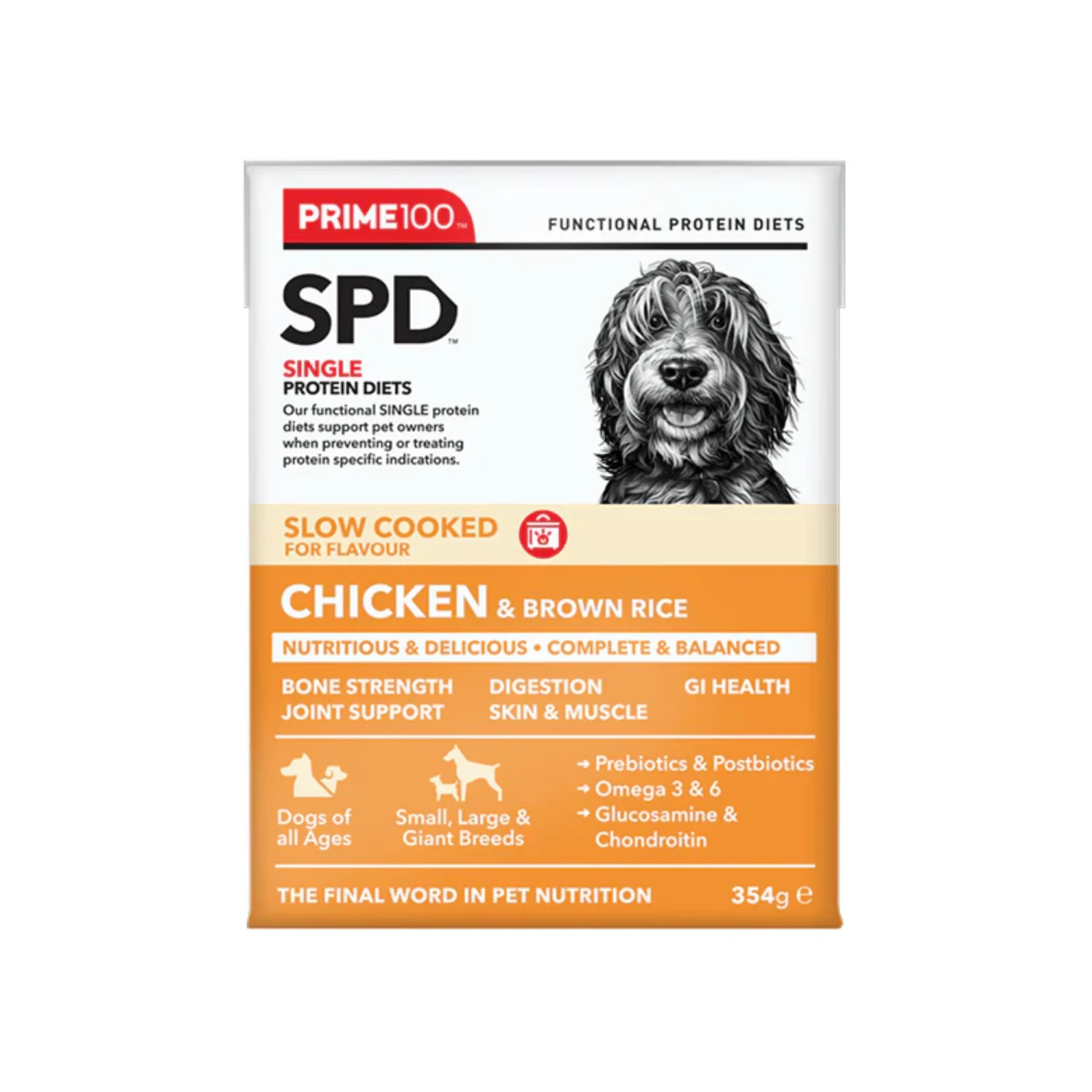Prime100 Slow Cooked SPD Dog Wet Food Chicken & Brown Rice 354g X 12 5 Prime100 Slow Cooked SPD Dog Wet Food Chicken & Brown Rice 354g X 12 - Image 3
