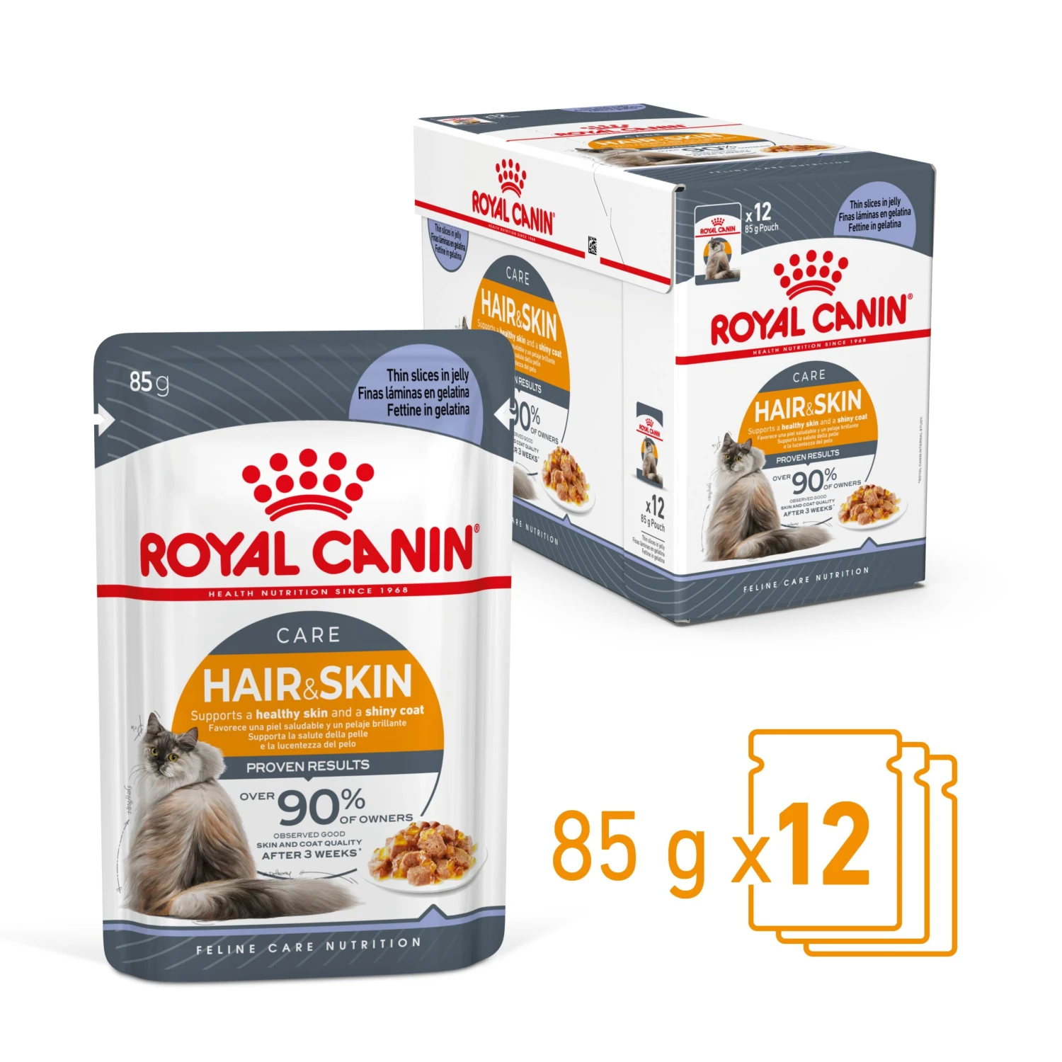 Royal Canin Hair & Skin Care Jelly Adult Wet Cat Food Pouches 85g X 12 5 Royal Canin Hair & Skin Care Jelly Adult Wet Cat Food Pouches 85g X 12 - Image 3
