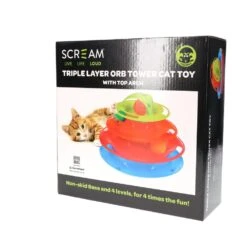Scream Triple Layer Orb Tower Cat Toy -Pet Supplies Shop 2 scream triple layer orb tower cat toy