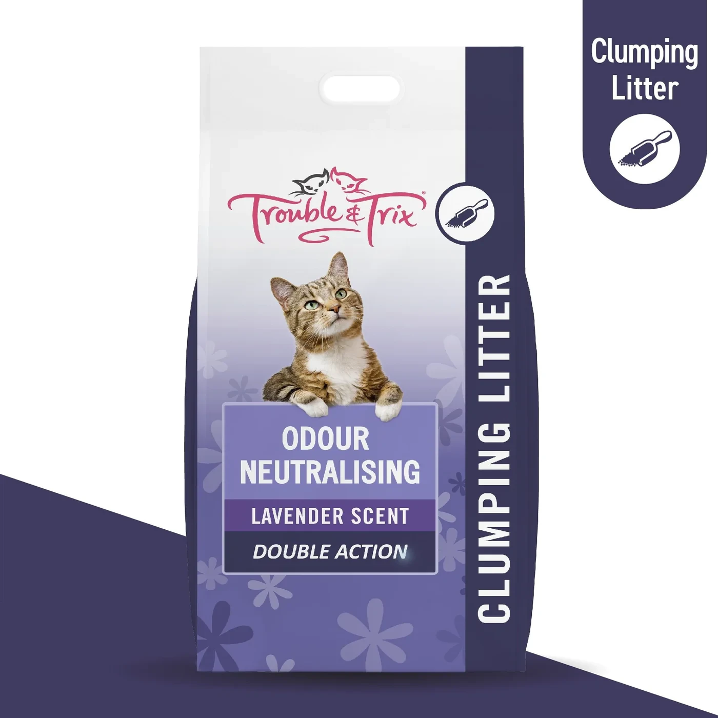 Trouble And Trix Odour Neutralising Lavender Clumping Cat Litter 15L 5 Trouble And Trix Odour Neutralising Lavender Clumping Cat Litter 15L - Image 3